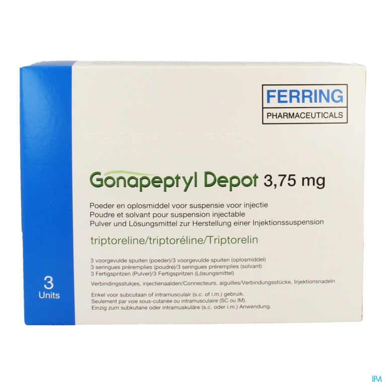 Gonapeptyl Depot 3,75mg Pdr+solv Inj Voorg.sp 3+3