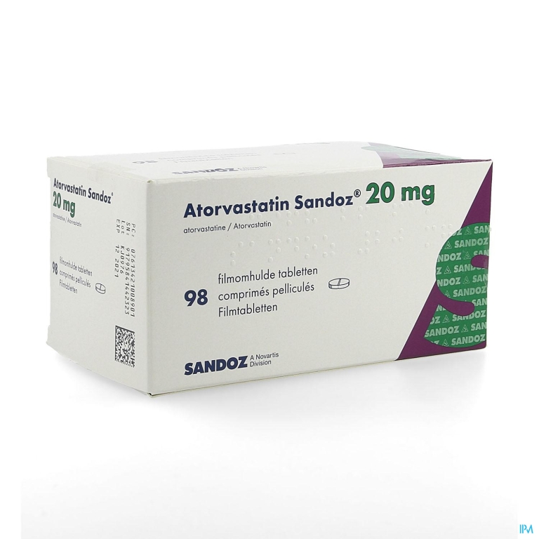 Atorvastatine 20mg Sandoz Filmomh Tabl 98