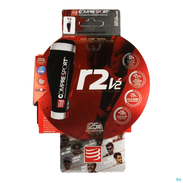 Compressport Calf R2 Black T2