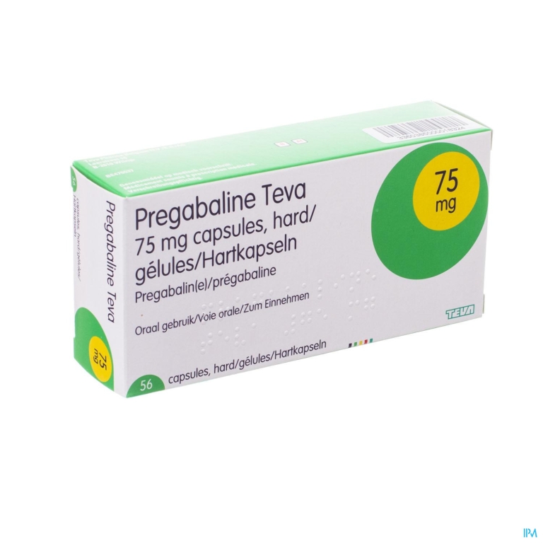 Pregabaline Teva 75mg Caps Hard 56 X 75mg