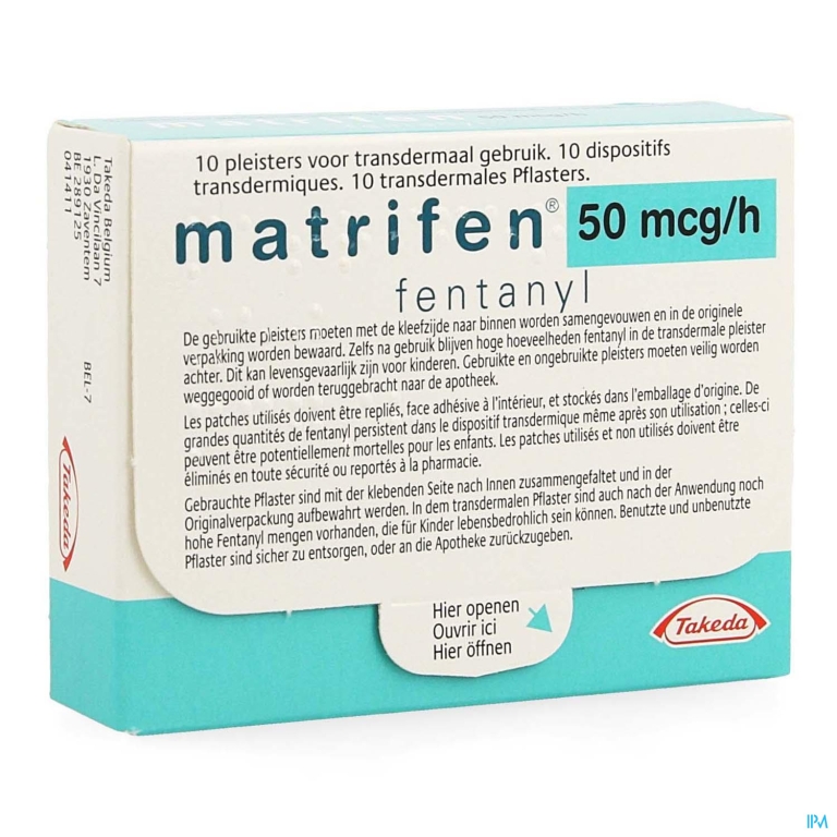 Matrifen 50 Ug/h Pleist Transderm 10