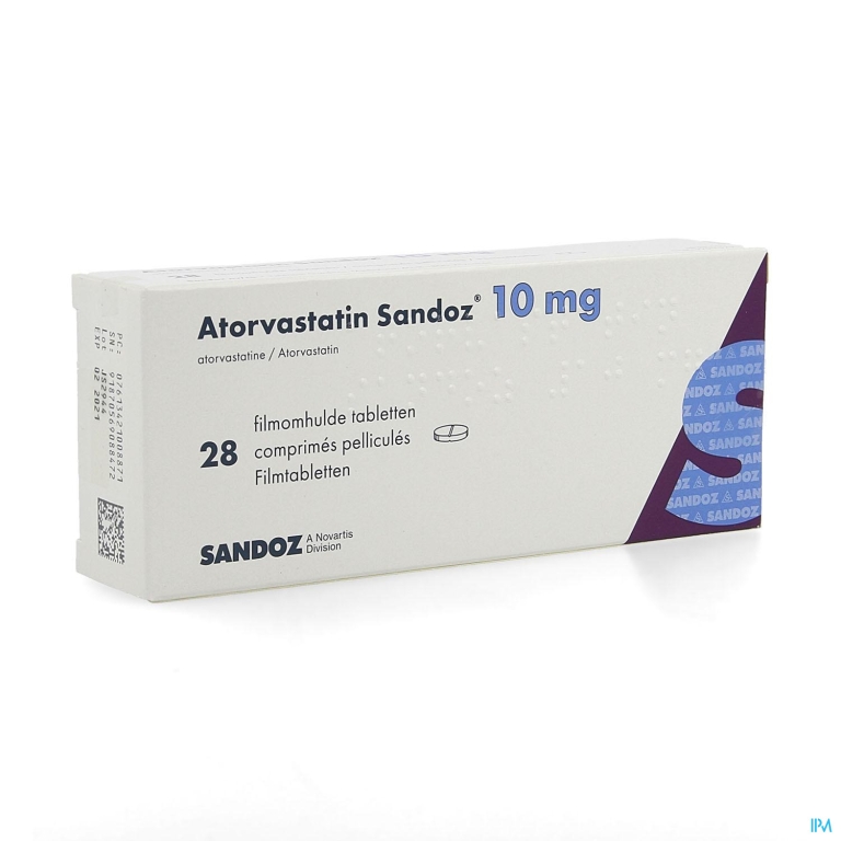 Atorvastatine 10mg Sandoz Filmomh Tabl 28 Alu/alu