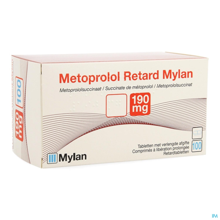 Metoprolol Mylan 190mg Comp Retard 100