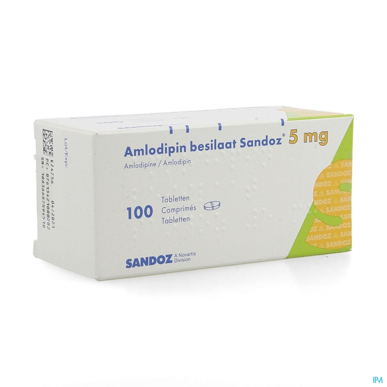 Amlodipine Besilaat Sandoz C0mp 100x5mg