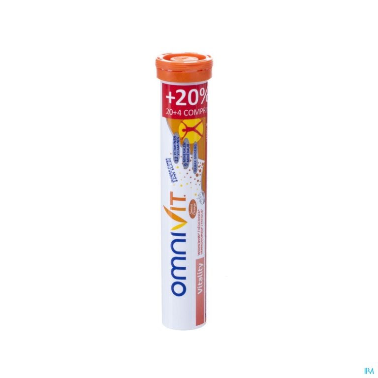 Omnivit Vitality Adult Sinaas Bruistabletten 20+4