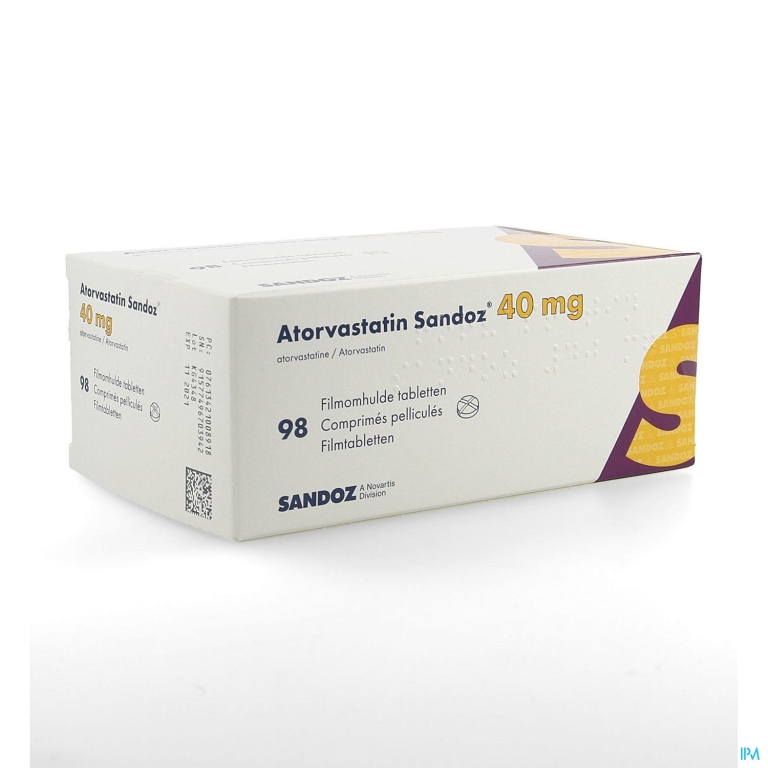 Atorvastatine 40mg Sandoz Filmomh Tabl 98