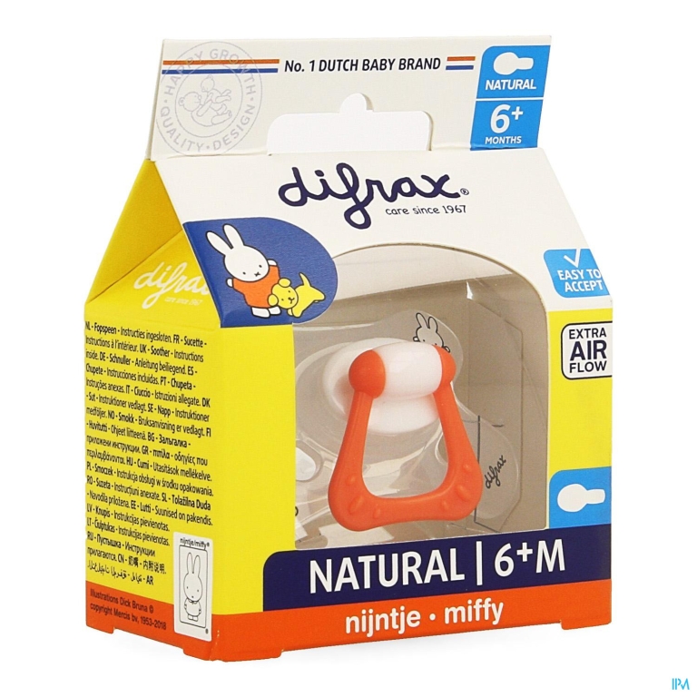 Difrax Fopspeen Natural 6+ Nijntje