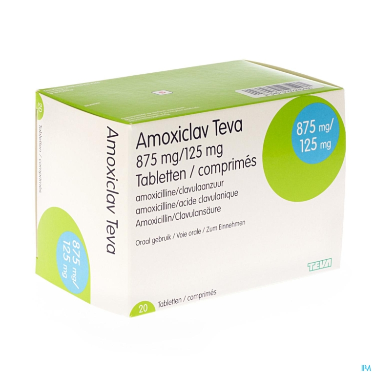 Amoxiclav Teva 875mg Filmomh Tabl 20 X 875mg