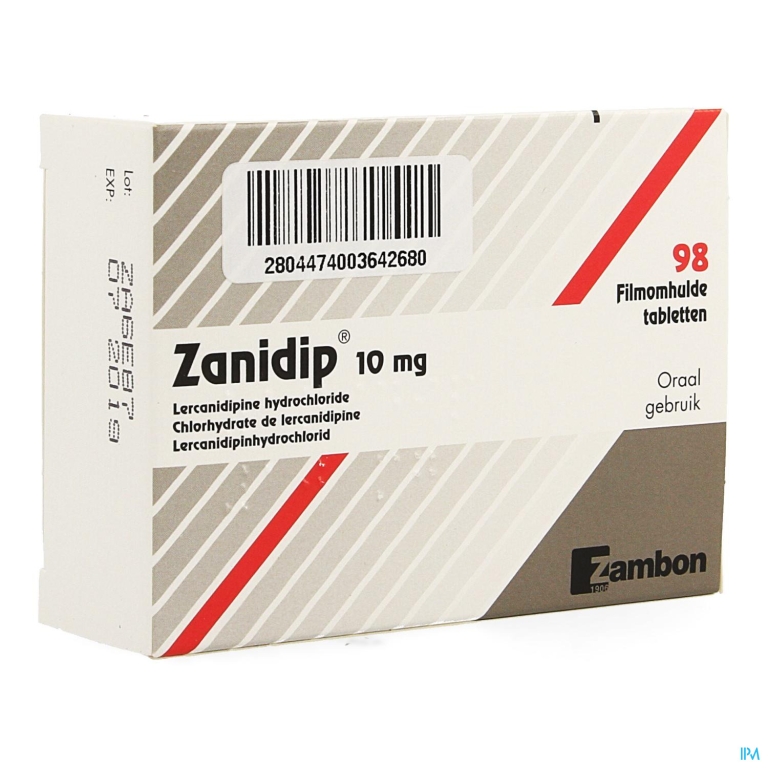 Zanidip Pi Pharma Comp 98 X 10mg Pip