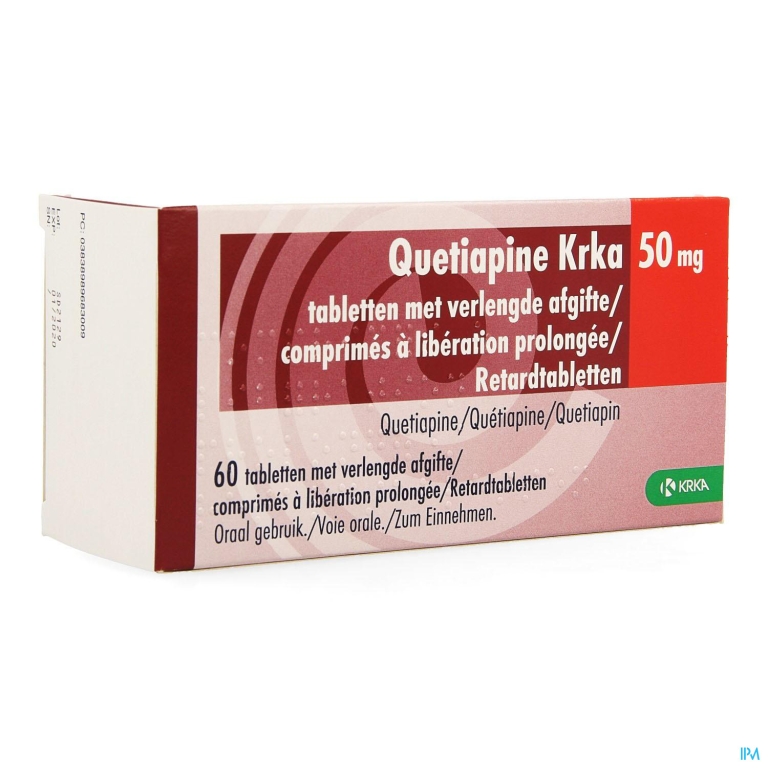 Quetiapine Krka 50mg Verlengde Afgifte Tabl 60