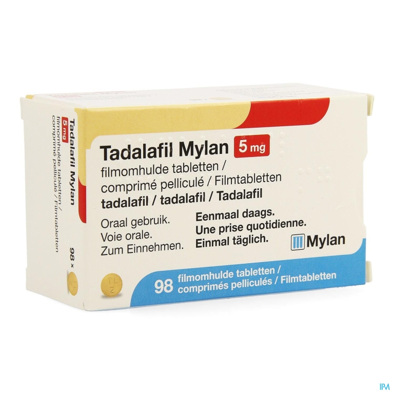 Tadalafil Mylan 5mg Filmomh Tabl 98 X 5mg