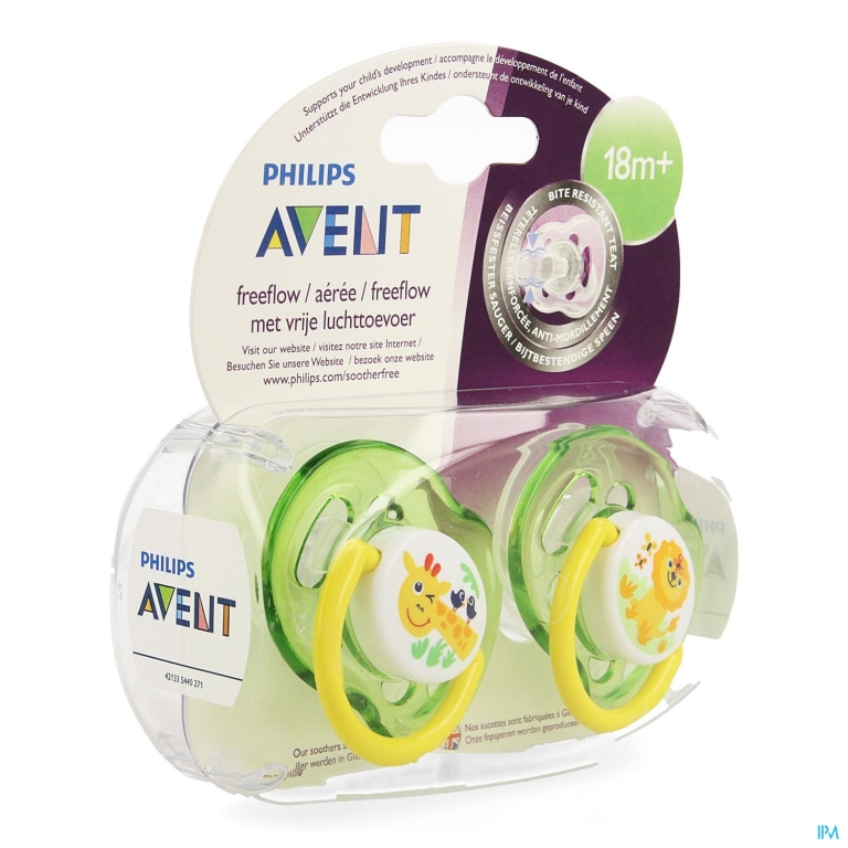 Philips Avent Fopspeen Fash. 18m+ Animal Green SCF186/23