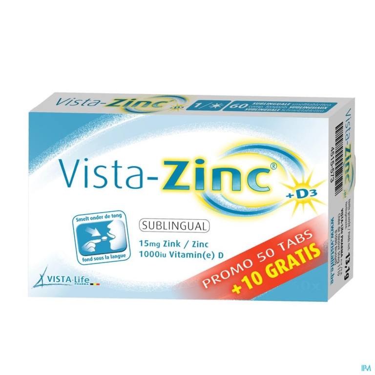 Vista Zinc Smelttabl 50 + 10 Gratis