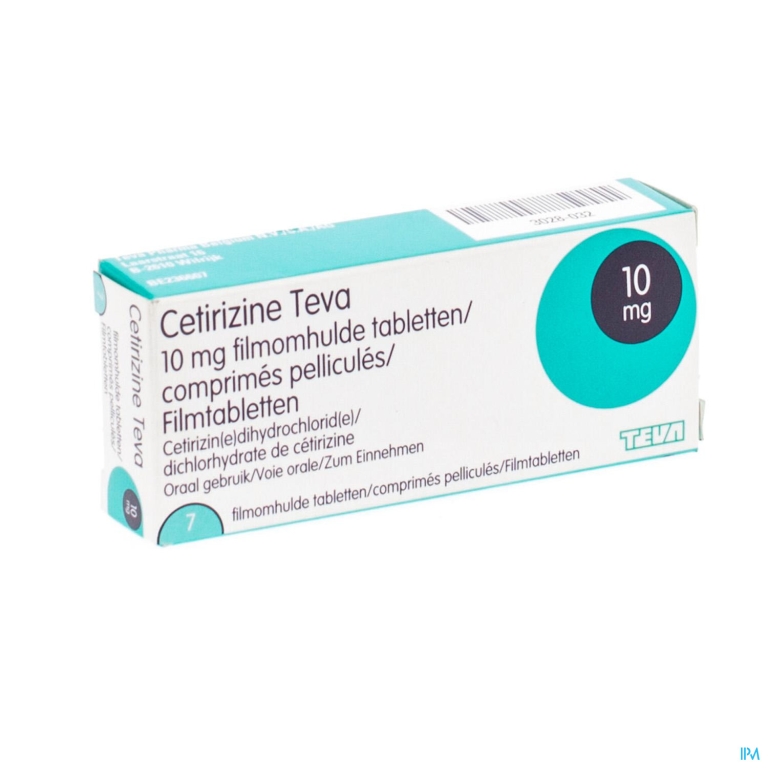 Cetirizine Teva 10mg Filmomh Tabl 7