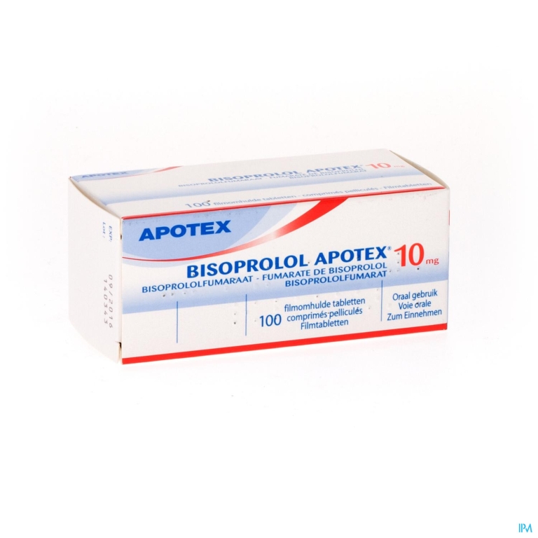 Bisoprolol Apotex 10mg Deelbare Filmomh Tabl 100