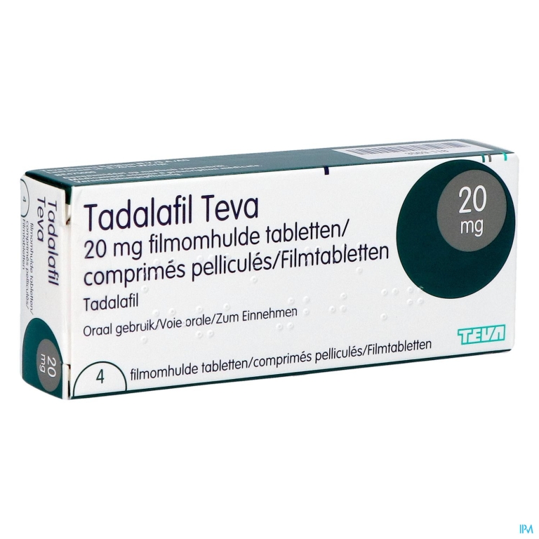 Tadalafil Teva Filmomh Tabl 4 X 20,0mg