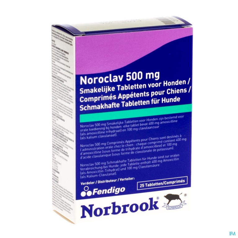 Noroclav 500mg Hond Smakelijke Tabl 25x500mg