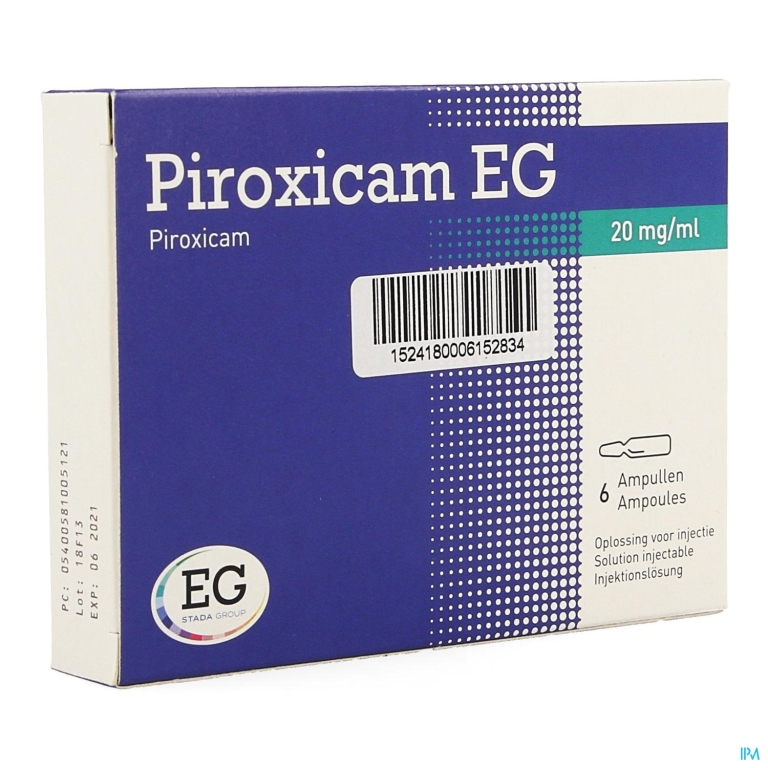 Piroxicam EG Amp 6 X 20 Mg