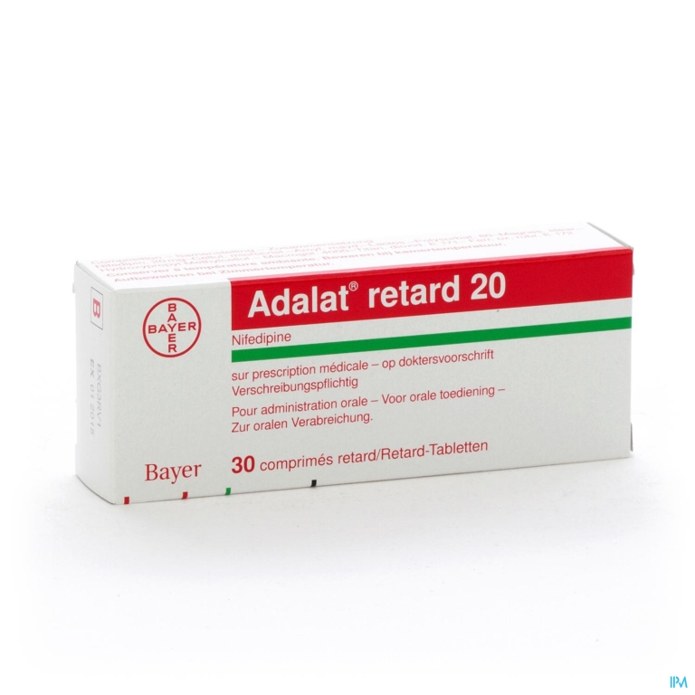 Adalat Retard Tabl 30 X 20mg