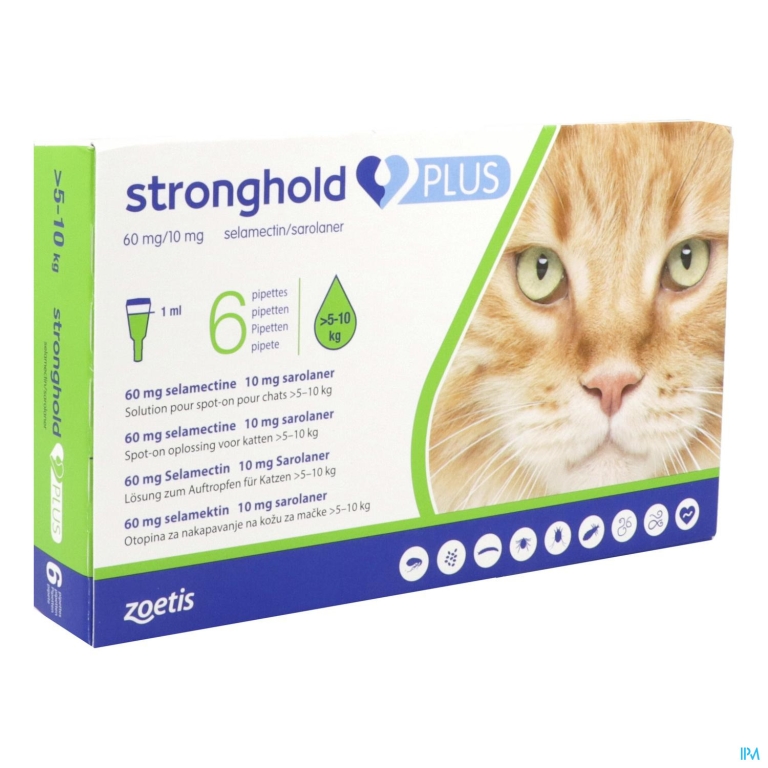 Stronghold Plus 60mg/10mg Sol Spot On Kat 6