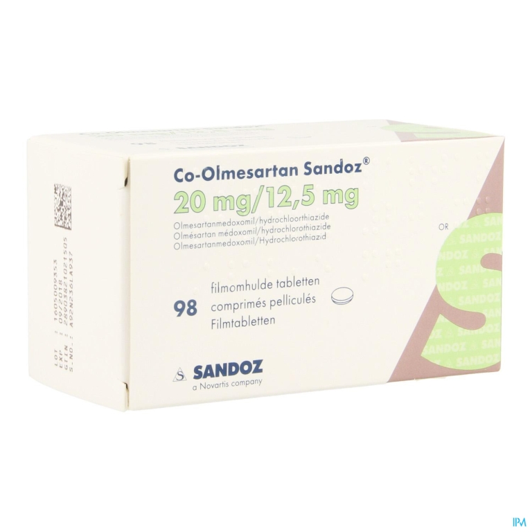 Co Olmesartan Sandoz 20mg/12,5mg Filmomh Tabl 98