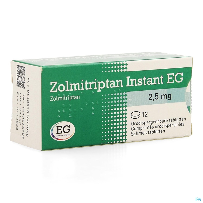 Zolmitriptan Instant EG 2,5Mg Tabl Orodisp 12