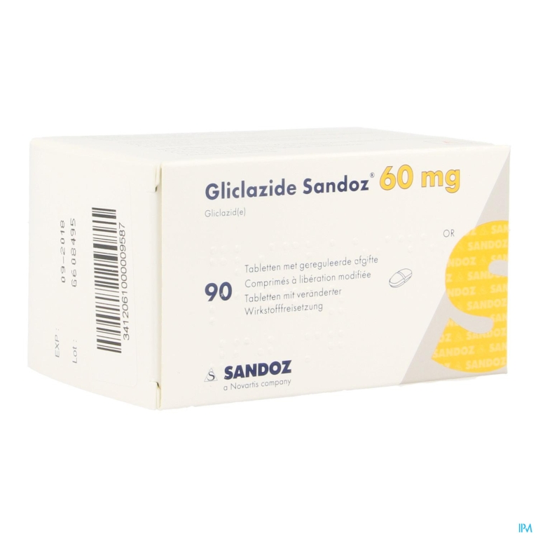 Gliclazide Sandoz 60mg Geregul.afgifte Comp 90