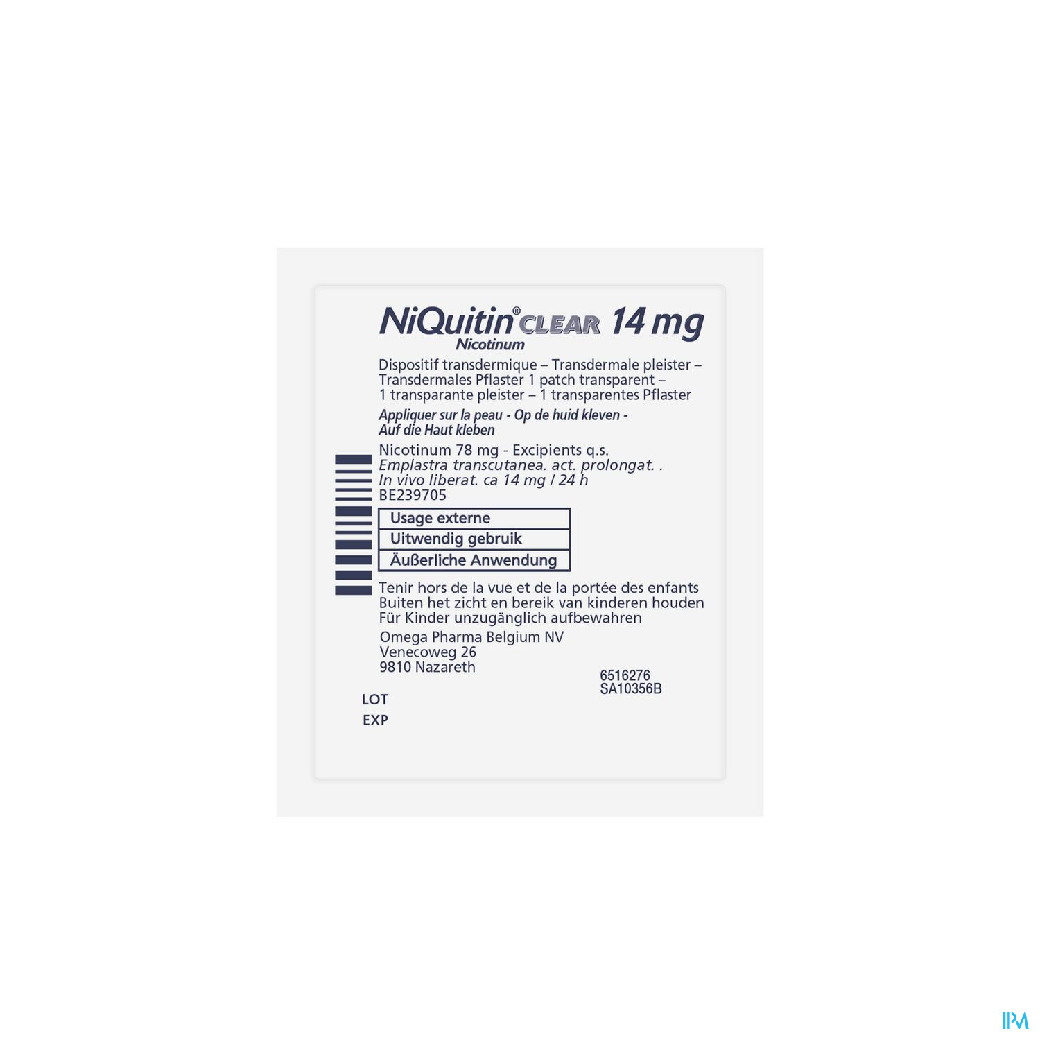 Niquitin Clear Patches 14 X 14mg