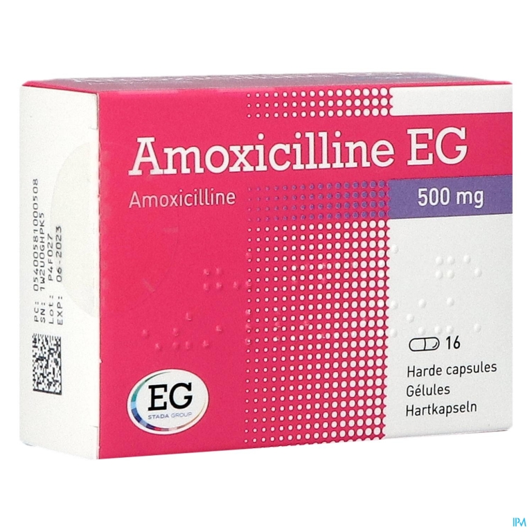 Amoxicilline EG Caps 16 X 500 Mg