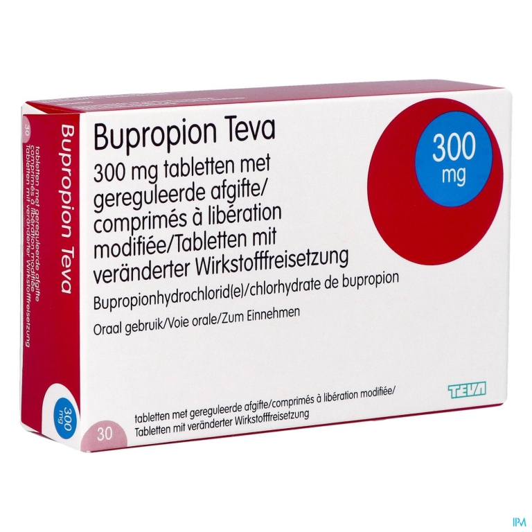 Bupropion Teva 300mg Geregul.afgifte Comp 30