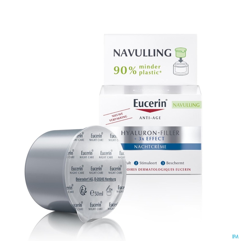 Eucerin Hyaluron-filler X3 Nachtcreme Navul. 50ml