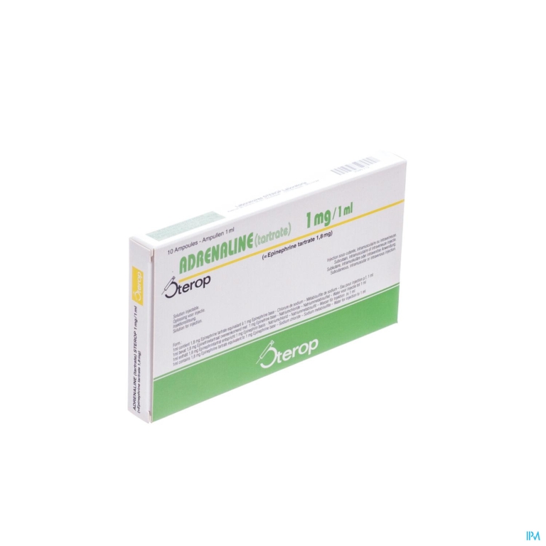 Adrenaline Tartrate Sterop 1mg/1ml Amp 10 X 1 Ud