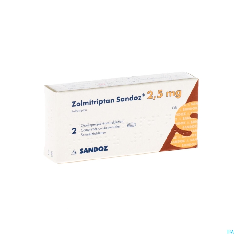 Zolmitriptan Sandoz 2,5mg Comp Orodisp 2