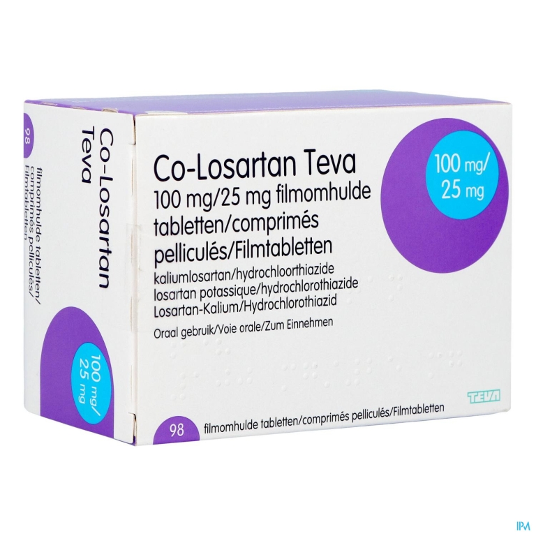 Co Losartan Teva 100mg/25mg Filmomh Tabl 98