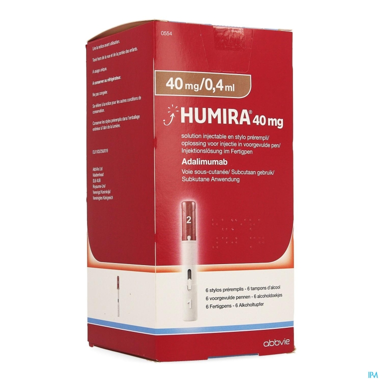 Humira 40mg/0,4ml Opl Inj Voorg.pen 6x40mg/0,4ml