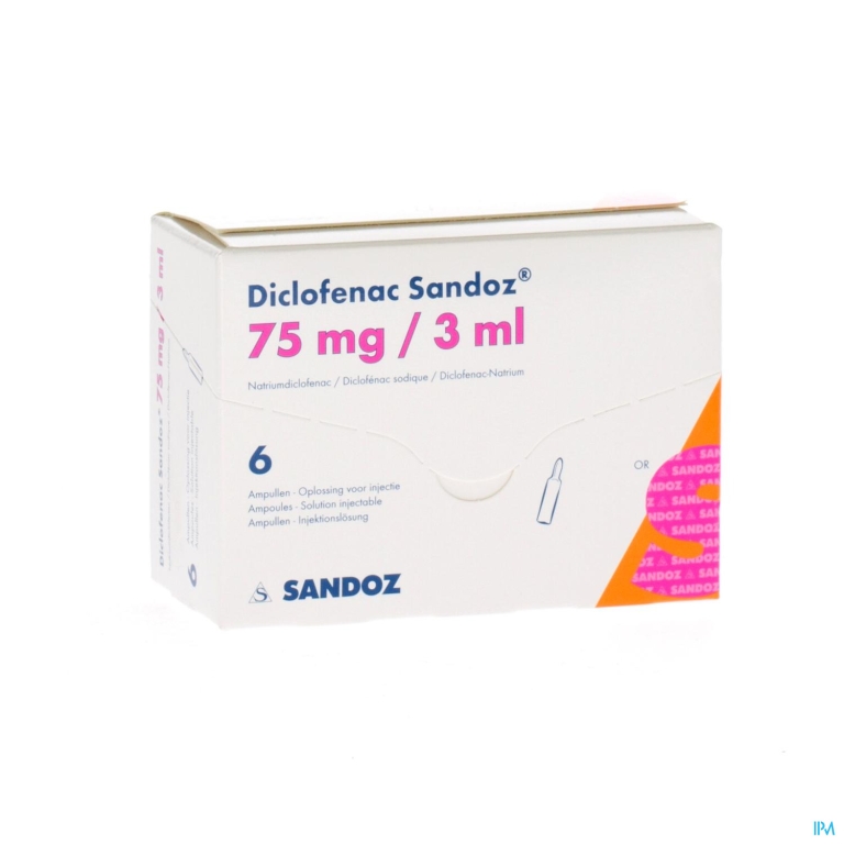 Diclofenac Sandoz Amp Inj 6 X 75mg/3ml