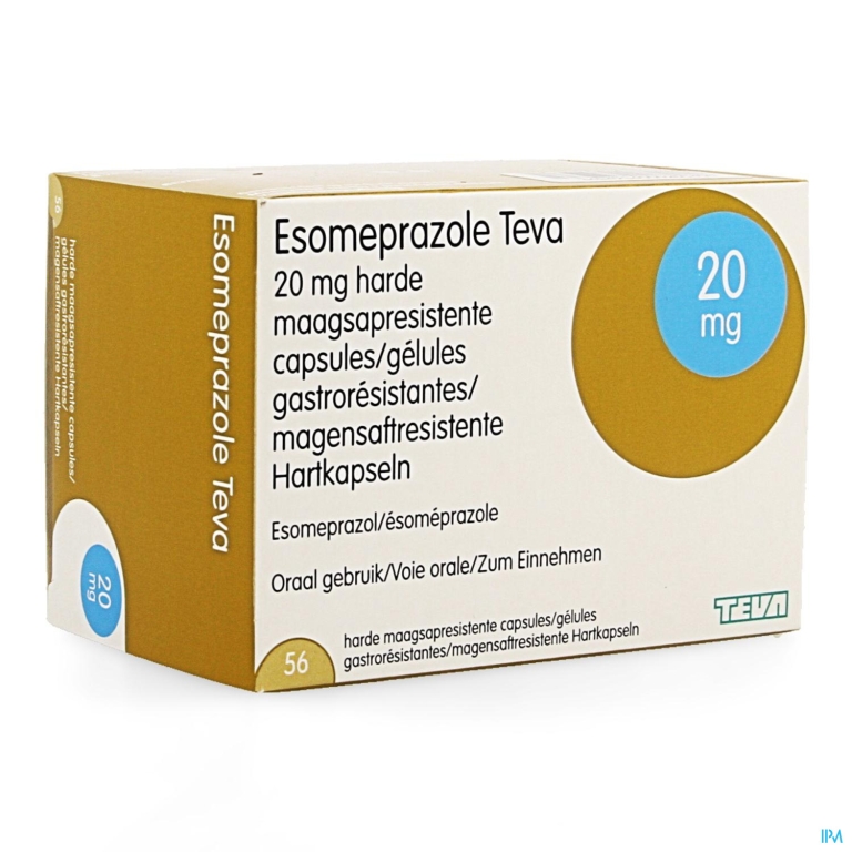 Esomeprazole Teva Caps Harde Maagsapres Bl 56x20mg