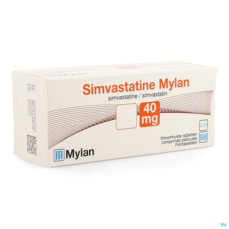 Simvastatine Mylan (ex-doc) 40mg Tabl 98 X 40mg