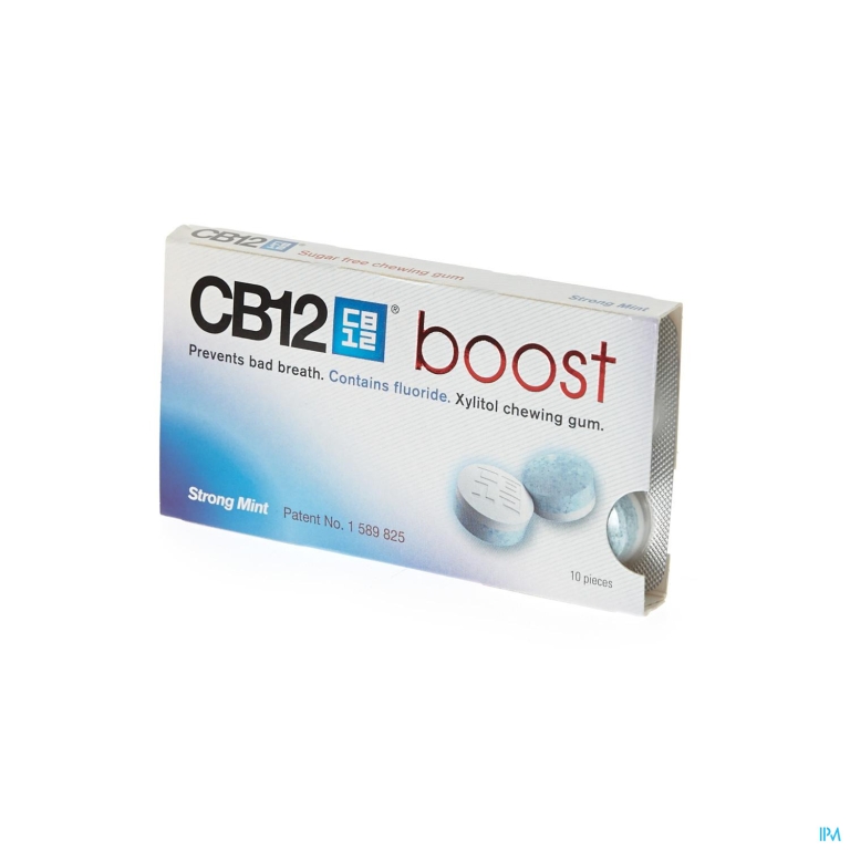 Cb12 Boost Chewing Gum Strong Mint Suikervrij 10