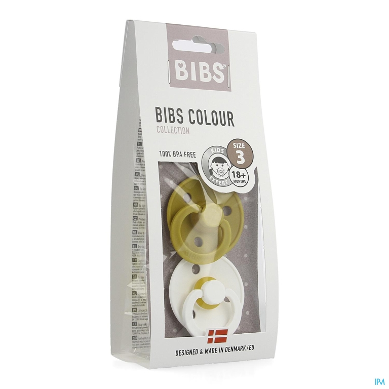 Bibs 3 Fopspeen Duo Mustard White