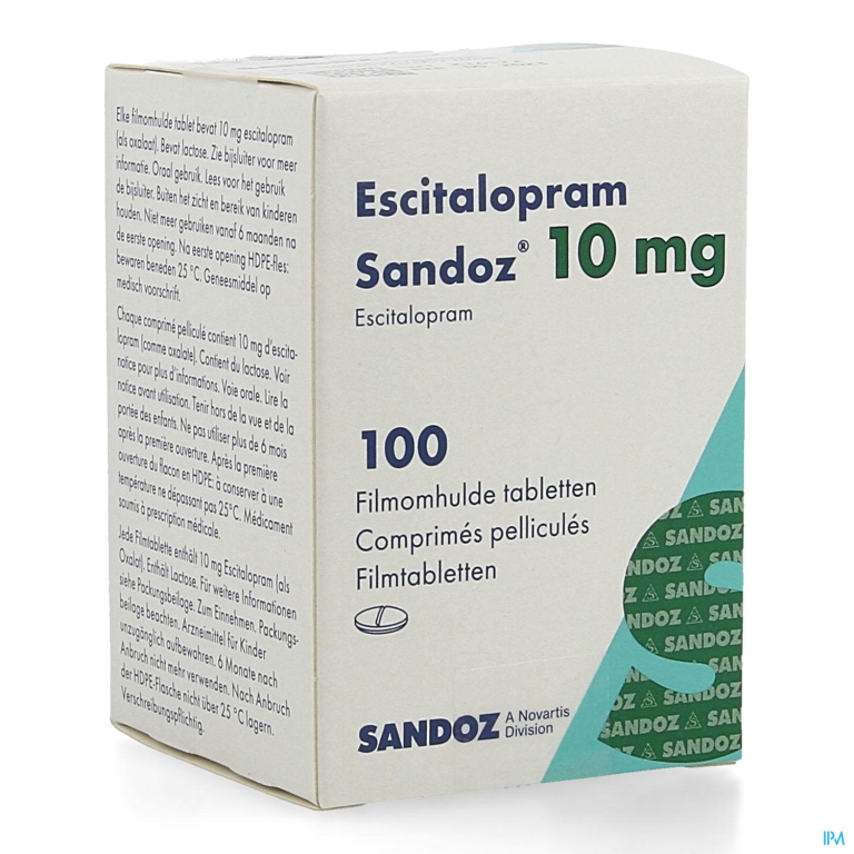 Escitalopram Sandoz 10mg Filmomh Tabl 100 X 10mg