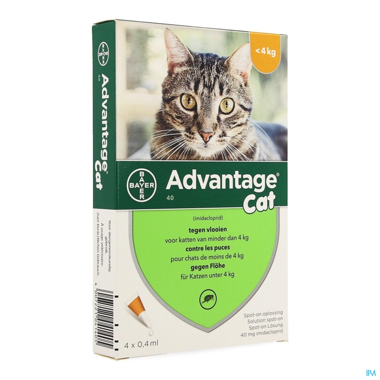 Advantage 40 Katten <4kg 4x0,4ml