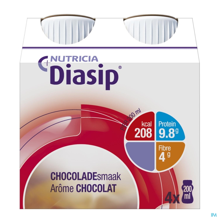 Diasip Chocolade Fles 4x200ml