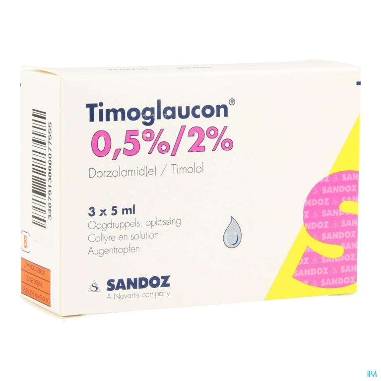 Timoglaucon 0,5% 2% Pi Pharma Collyre 3 X 5ml Pip