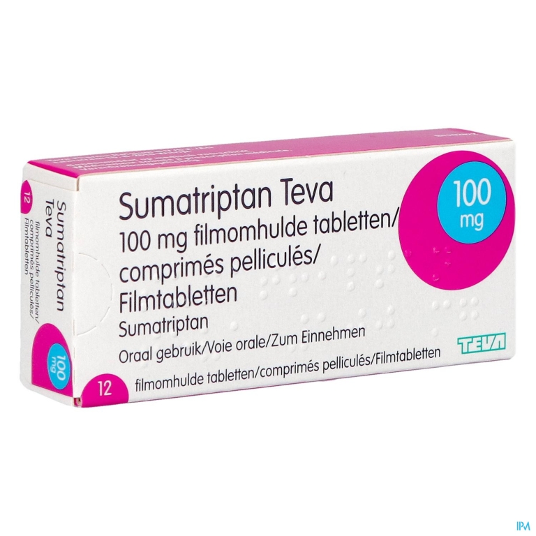 Sumatriptan Teva 100mg Filmomh Tabl 12 X 100mg