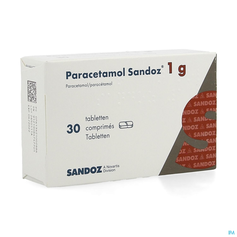 Paracetamol 1g Sandoz Tabl 30