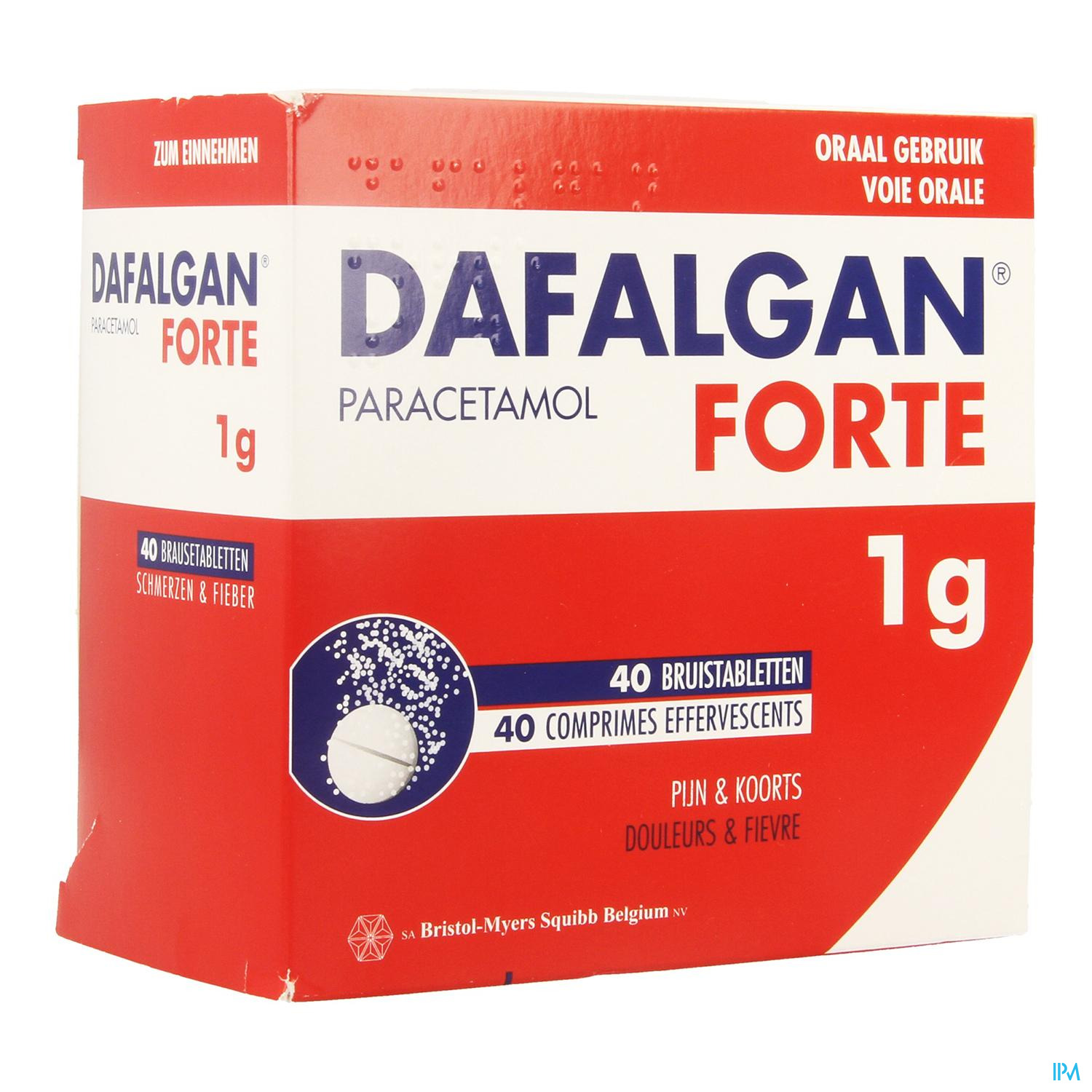 Dafalgan Forte 1g Impexeco Bruistabl 40 X 1g Pip