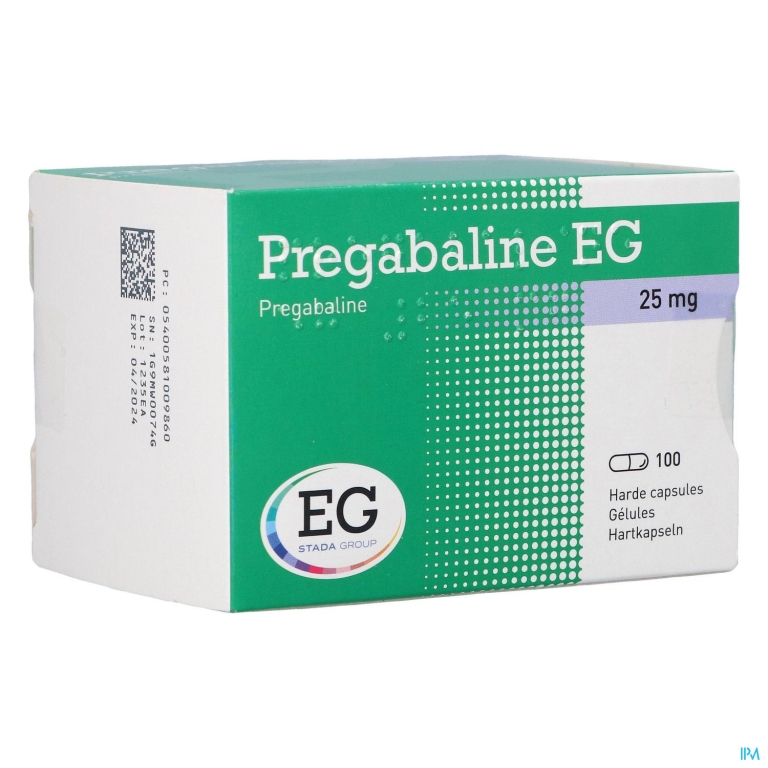 Pregabaline EG  25Mg Harde Caps Blist. 100 X  25Mg