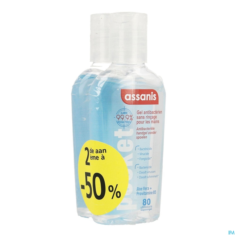 Assanis Pocket Gel Duo 2x80ml 2e -50%