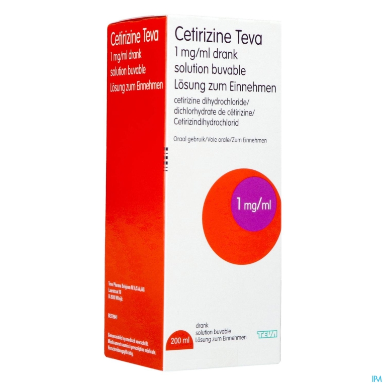 Cetirizine Teva Sol Buv 1mg/1ml 200ml